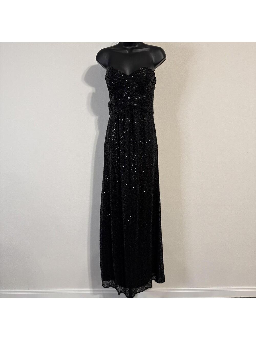 Vintage Night Way Sequin Sweetheart Strapless Gown Dress Prom Sz 8